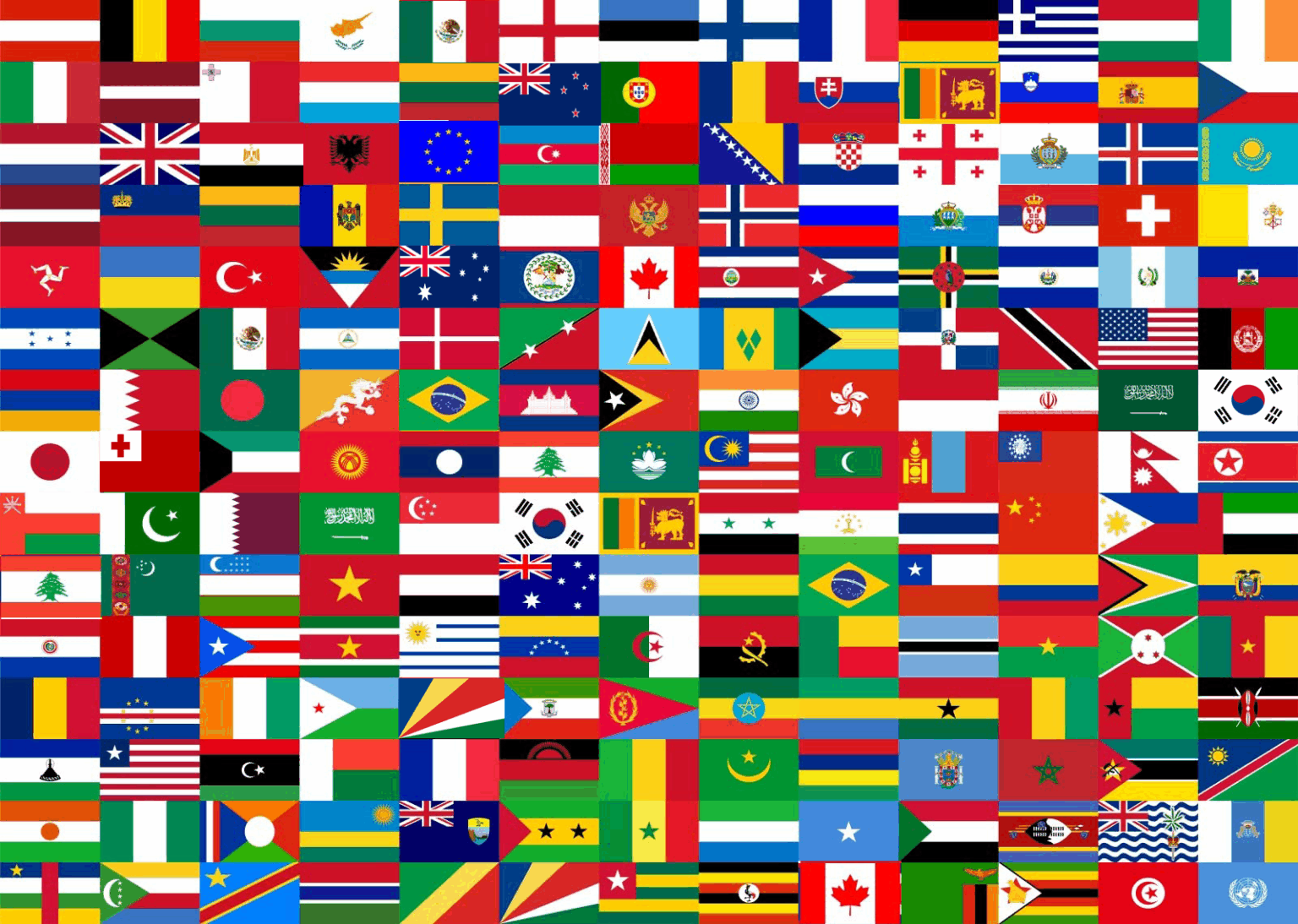 A mosaic of flags from around the world
